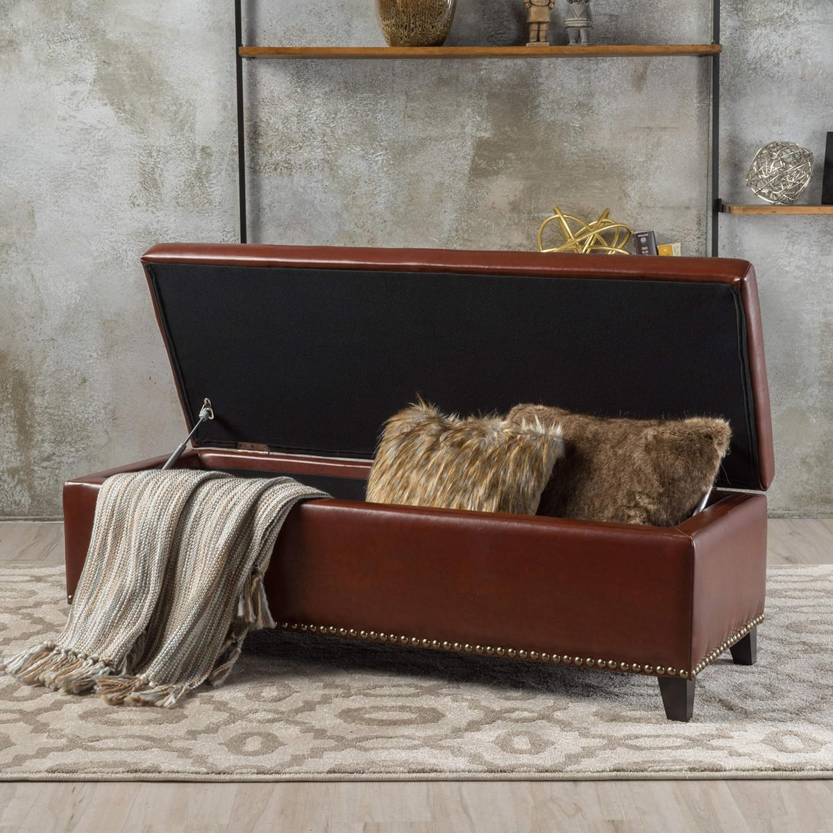 51 Inch Large Ottoman with Storage Bench