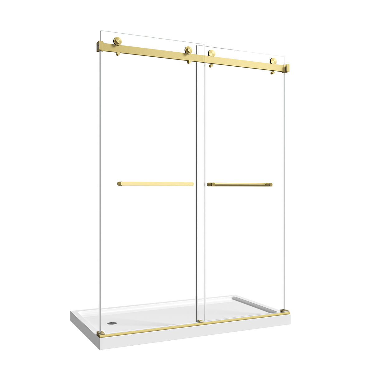 55"-60" W x 76" H Brushed Frameless Shower Door