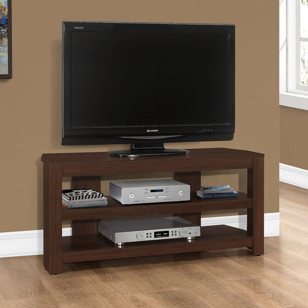 TV Stand, Console, Media Entertainment Center, Storage Shelves, Contemporary & Modern - Cherry - Best Buy Furniture