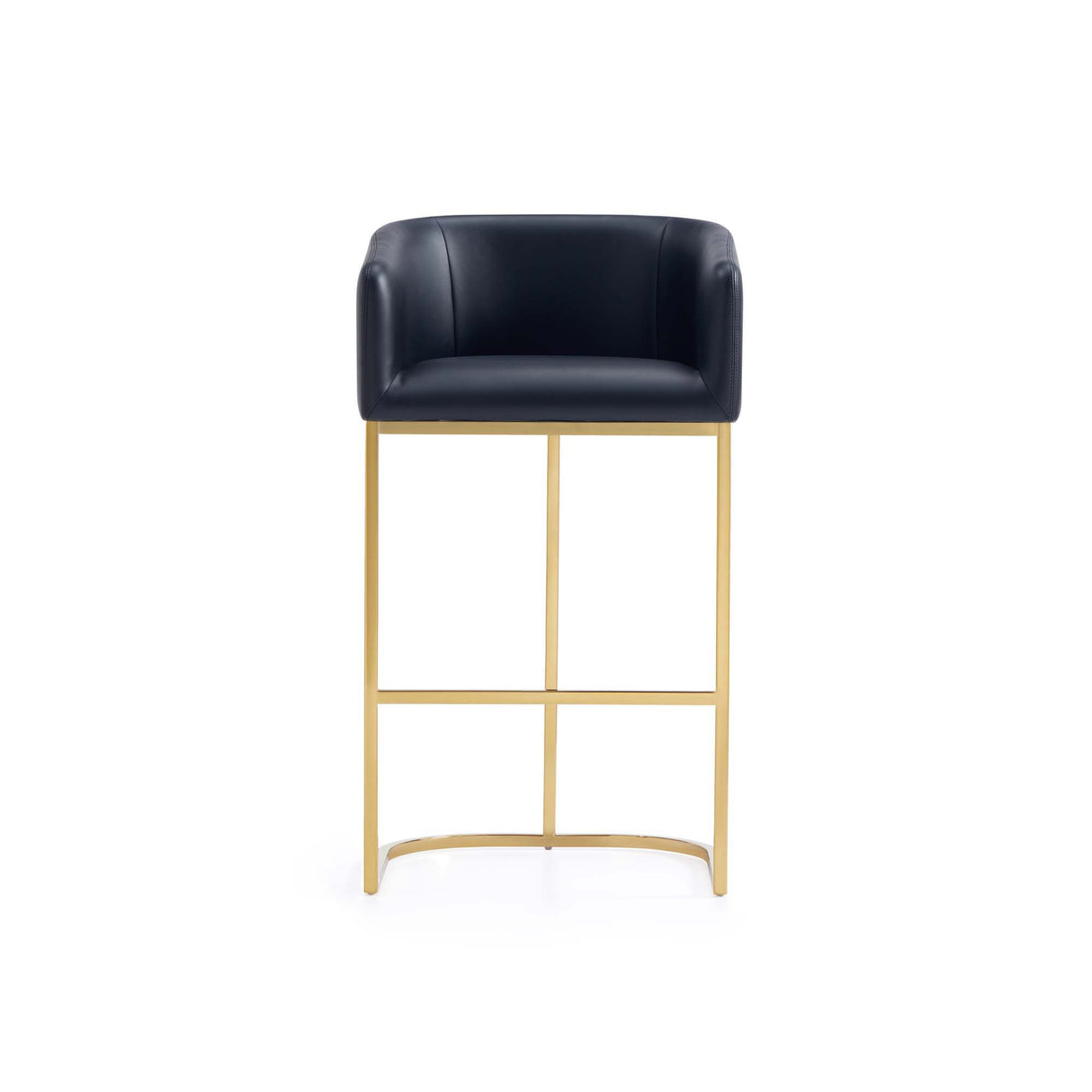 Mid-Century Modern Stool With Steel Base