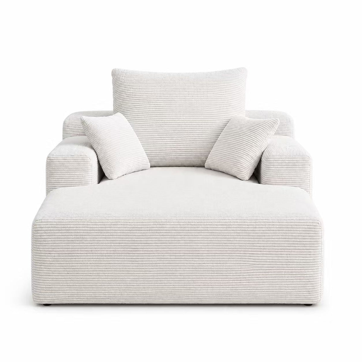 71.65'' Corduroy Chaise Lounge Sofa with Cup Holders & Storage Pocket
