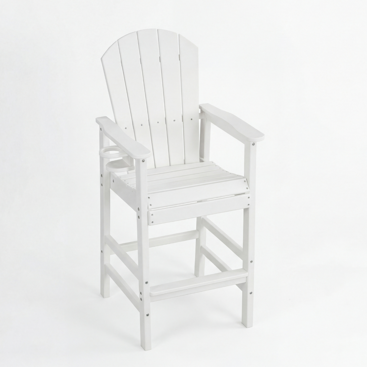 HDPE Bar Height Adirondack Patio Chair Outdoor Bar Chair With Cup Holder And Armrests
