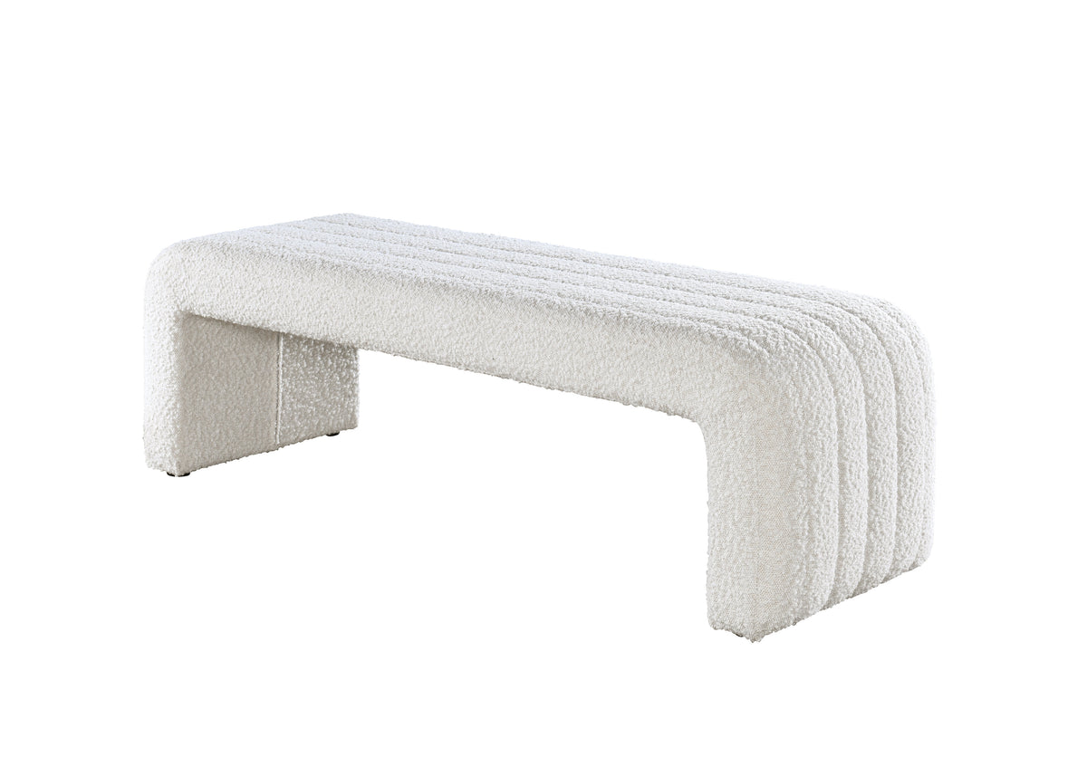 Sandro Bouclé Bench, 51-Inch, Beige