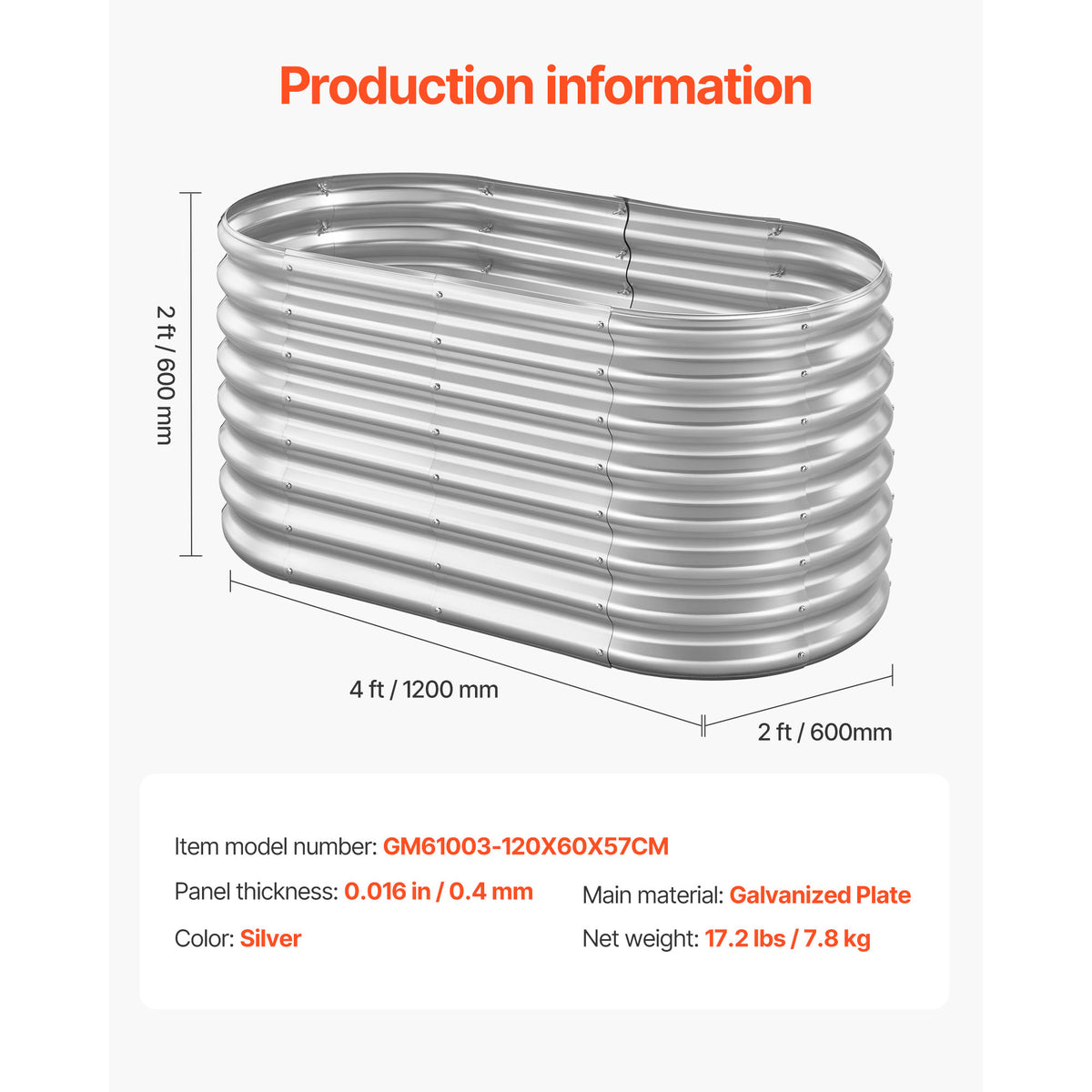 Oval Metal Raised Garden Bed