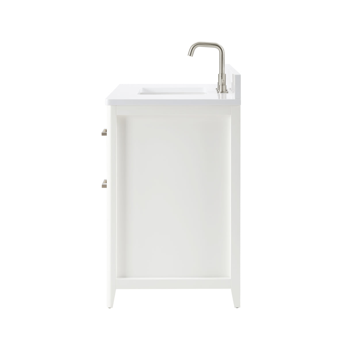 36 Inch Solid Wood Pre-Assembly Bathroom Vanity with US Power - White