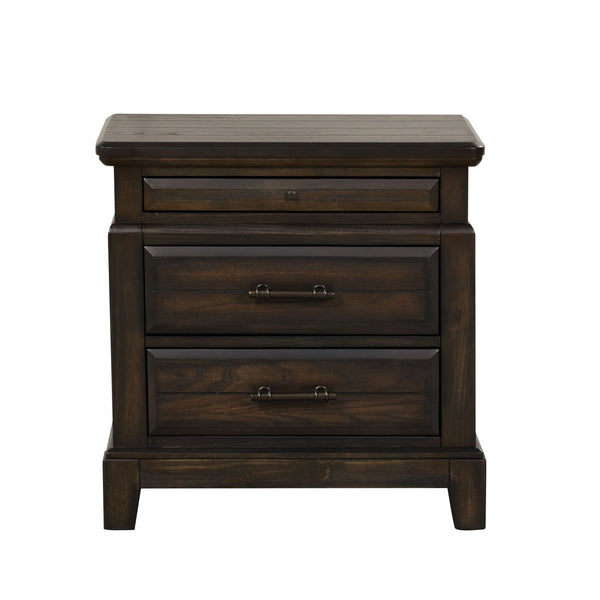 2 Drawer Nightstand Elegant Design - Mahogany