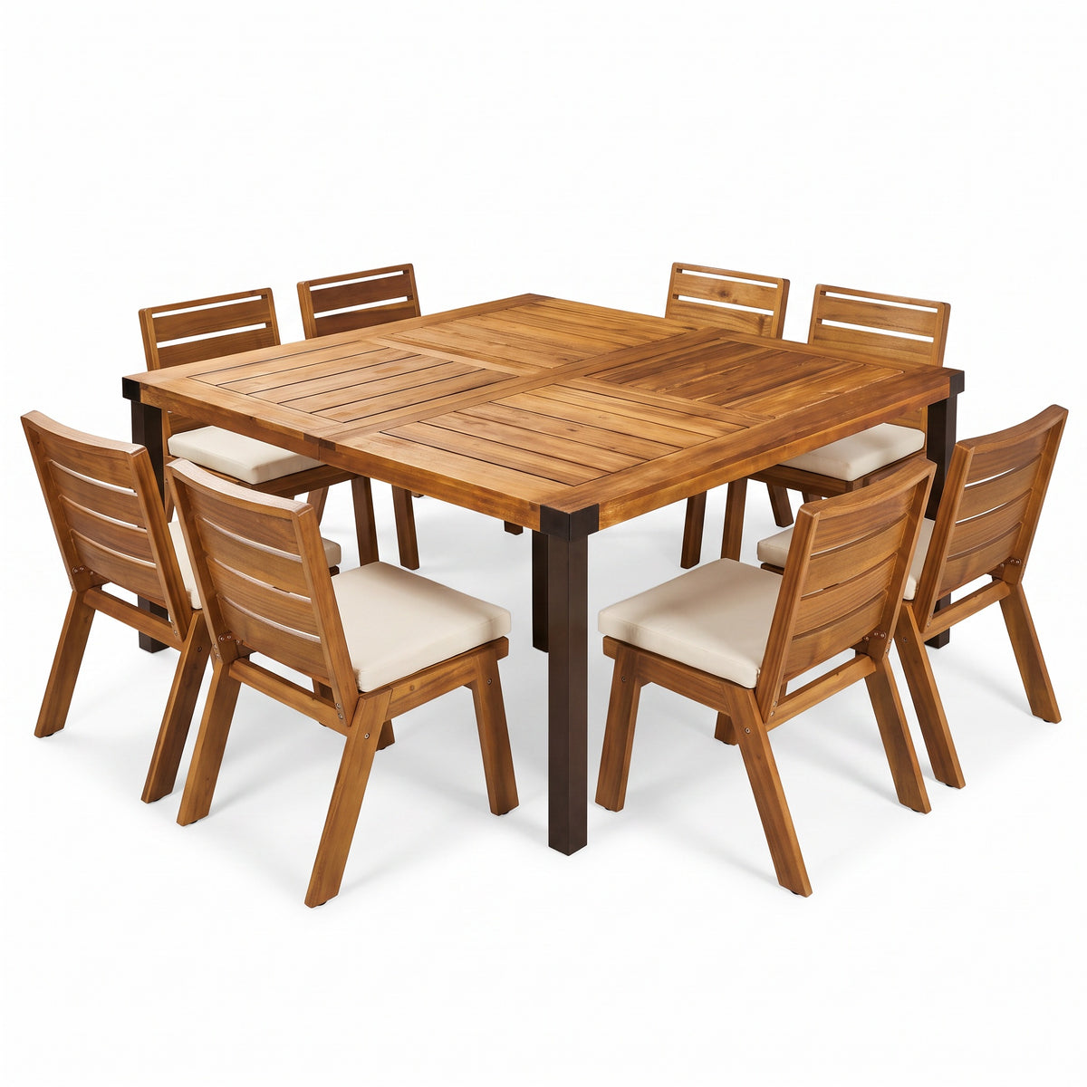 9-Piece Acacia Wood Outdoor Patio Dining Set