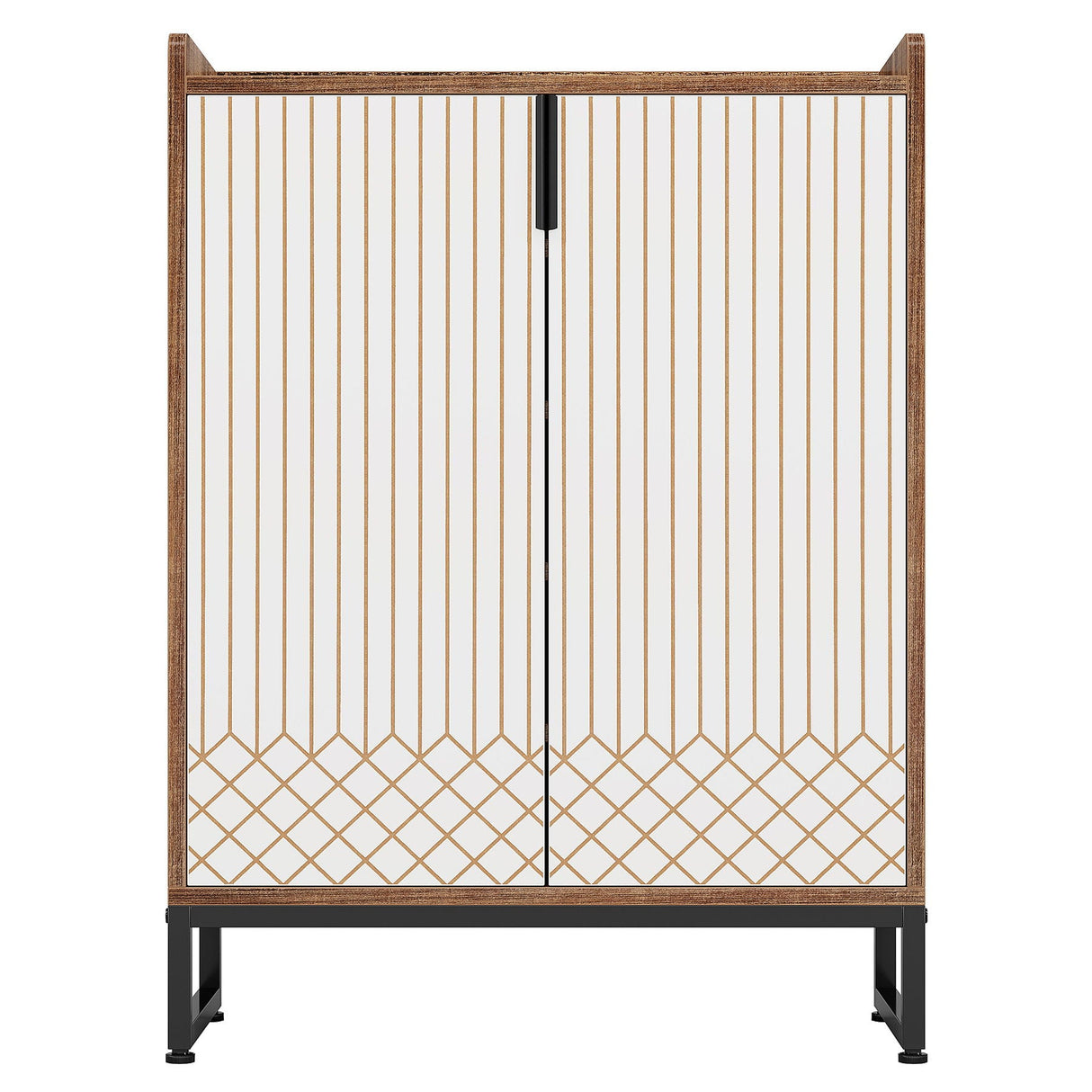 5 Tier Shoe Cabinet With Doors, Compact Entryway Storage Organizer