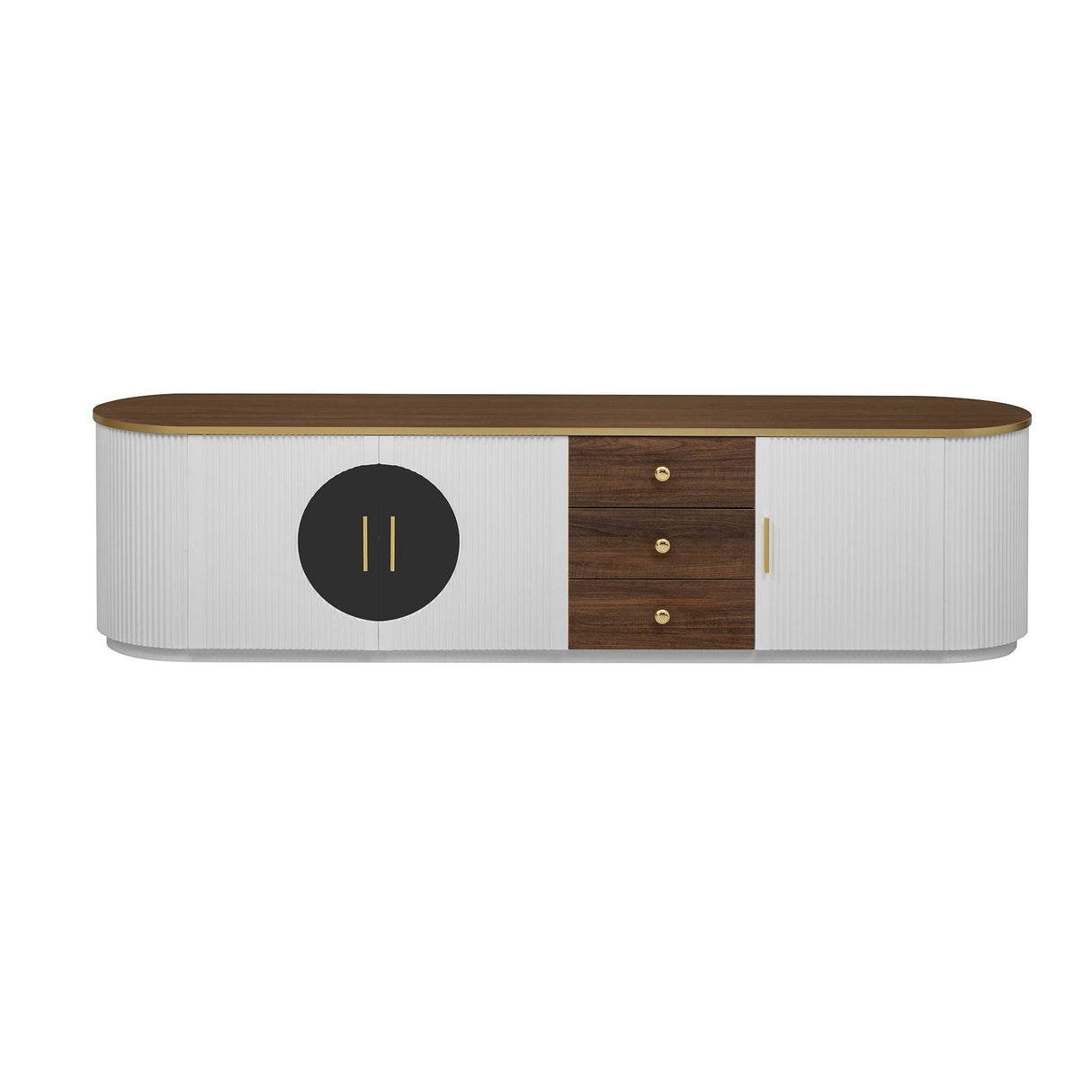 Modern Minimalist TV Stand for TVs Up to 80" With 3 Drawers and 1 Shelf