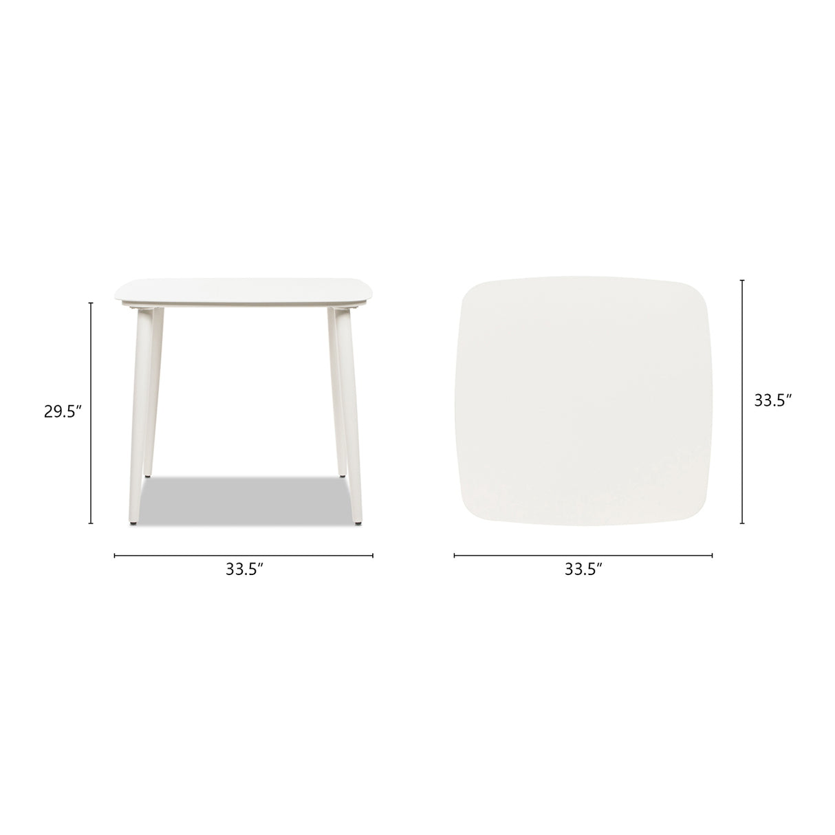 Santorini 33.5" Square Outdoor Patio Table