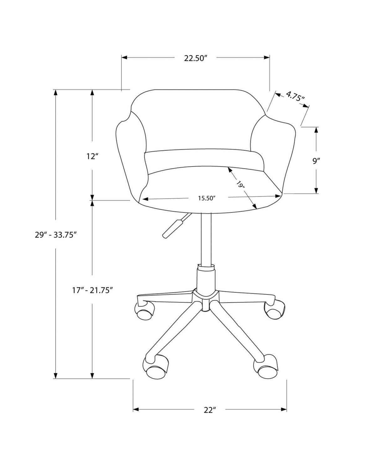 Office Chair, Adjustable Height, Swivel, Ergonomic, Armrests, Contemporary - Best Buy Furniture
