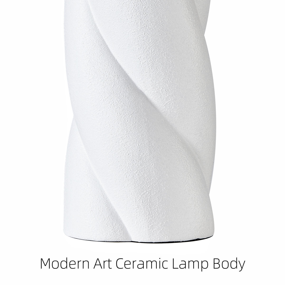 Modern Ceramic Table Lamp, 23.75 Inches, White, Set of 2