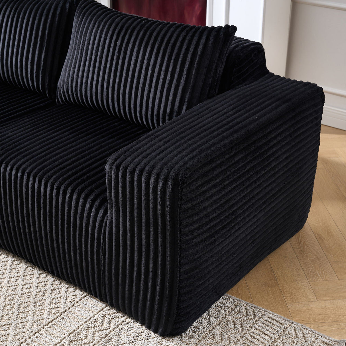 L-Shape Modern Minimalist Modular Sectional Sofa with Deep Seats