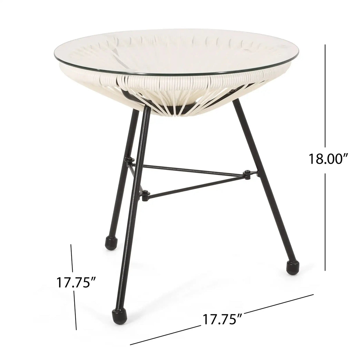 Nusa - Modern Rattan Side Table With Tempered Glass Top - Best Buy Furniture