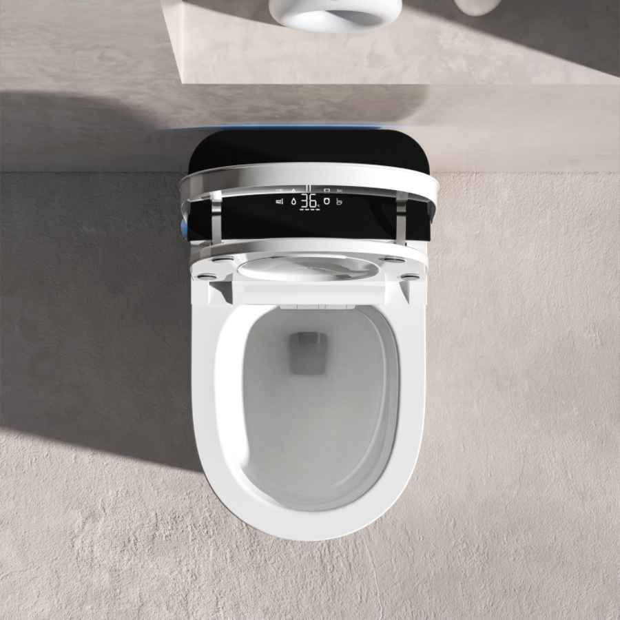 Fully intelligent toilet household fully automatic flip cover built-in foam shield zero water pressure flushing super swirl syphon toilet IPX4 waterproof