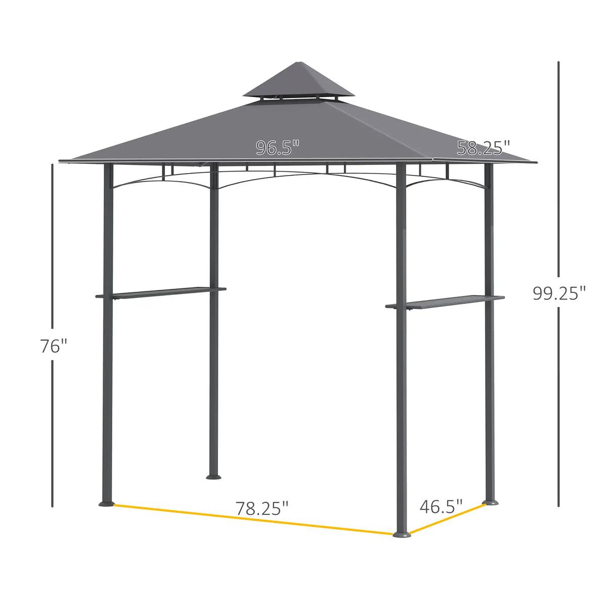 8' x 5' Grill Gazebo Outdoor BBQ Canopy