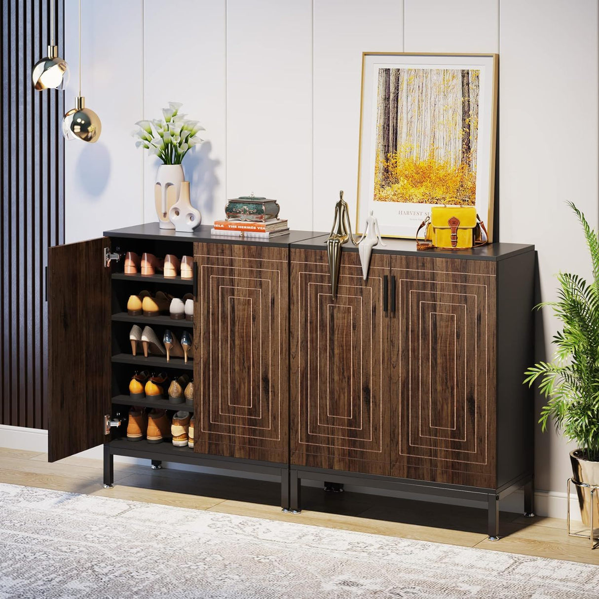 Shoe Cabinet With Doors, 5-Tier Shoe Storage Organizer