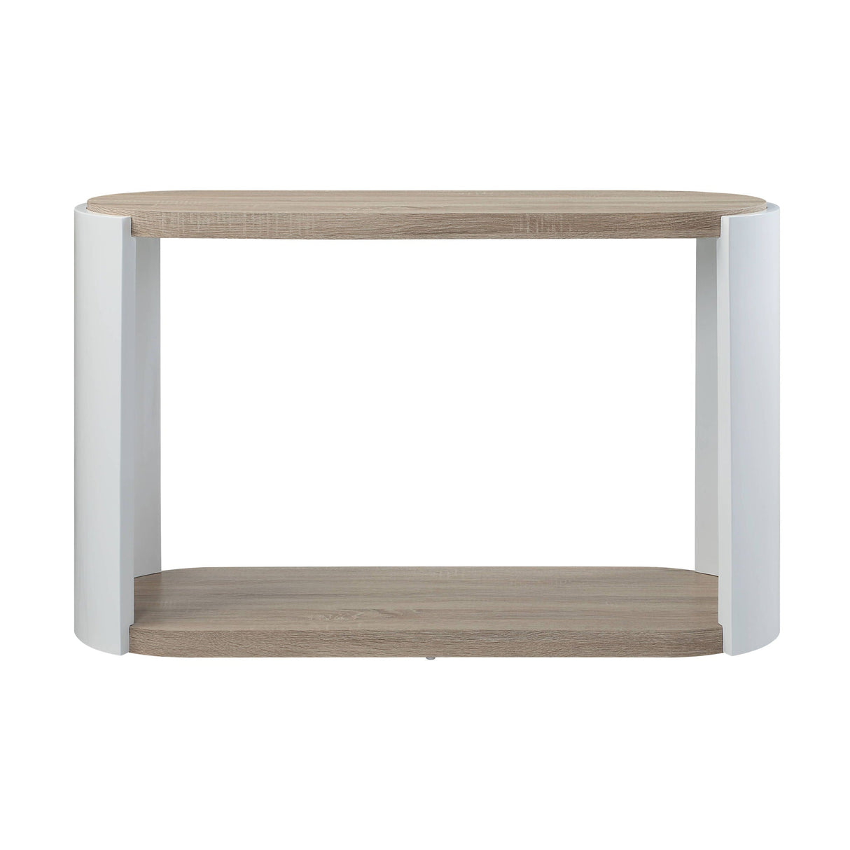 Zoma - High Gloss Sofa Table - Oak / White - Best Buy Furniture