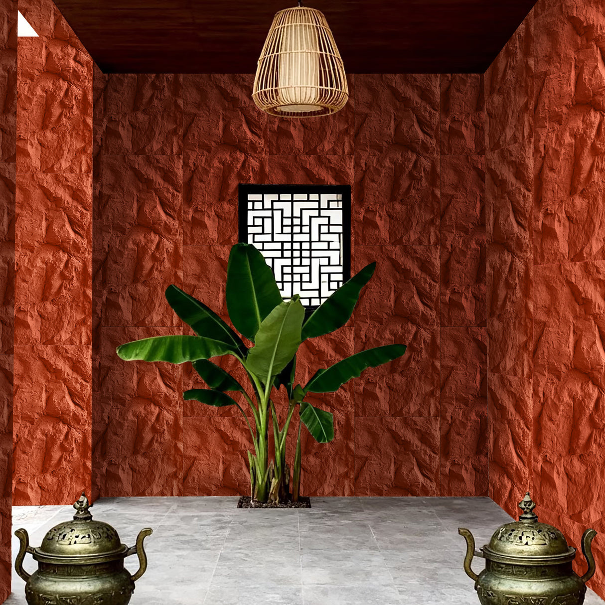3D Faux Stone Wall Panels - Set of 6