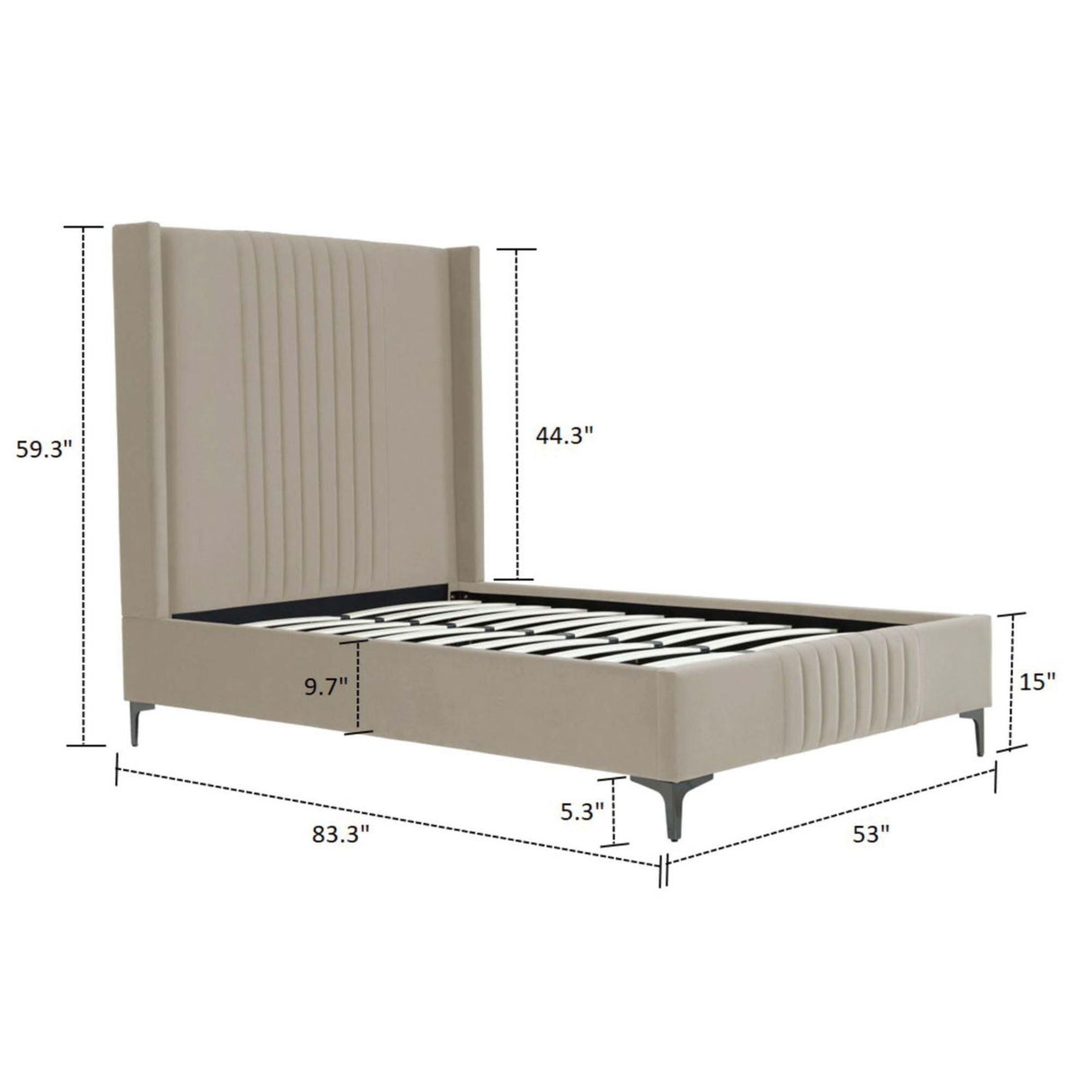 Promenade - Bed With Upholstered Headboard And Slats