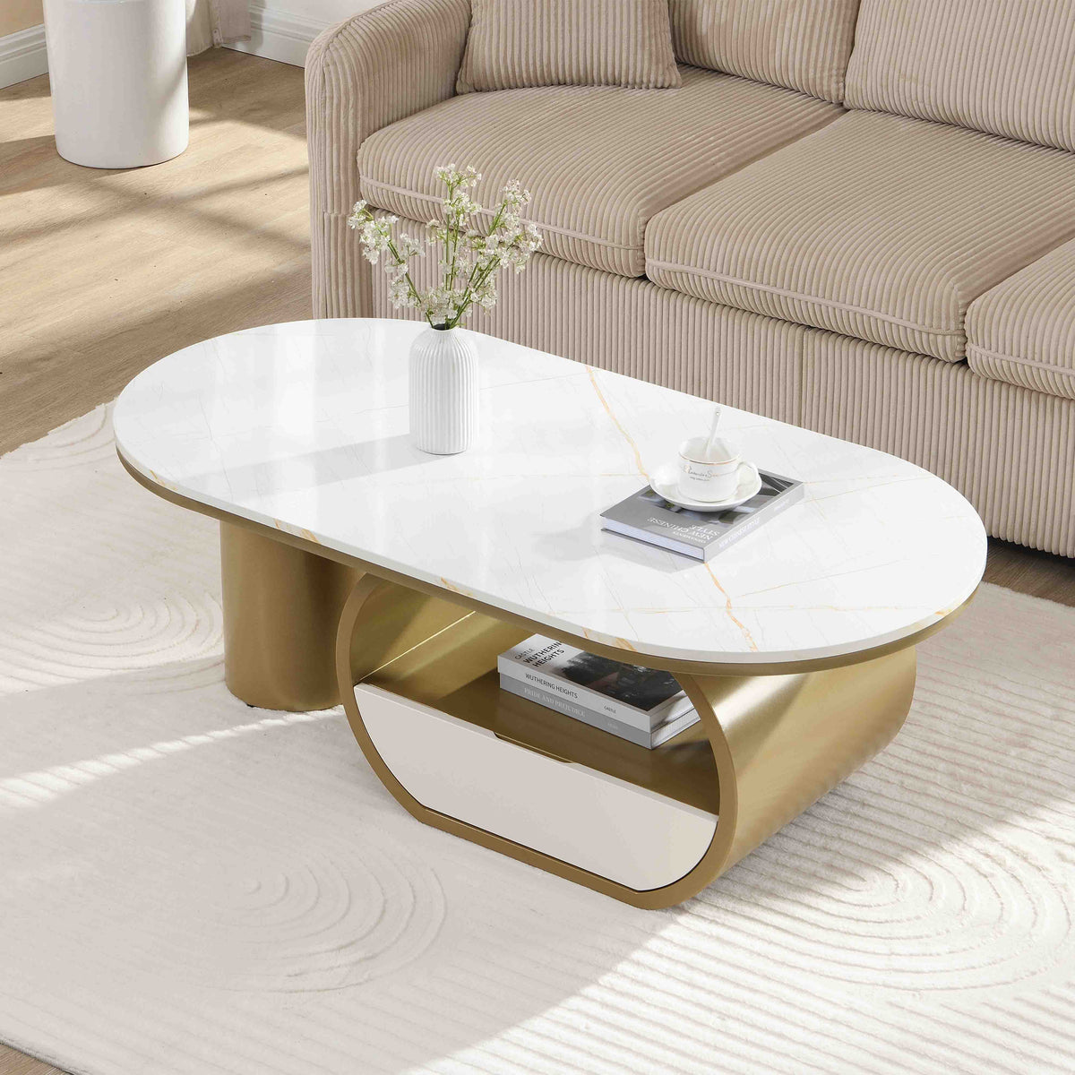 Luxury Modern Oval Coffee Table