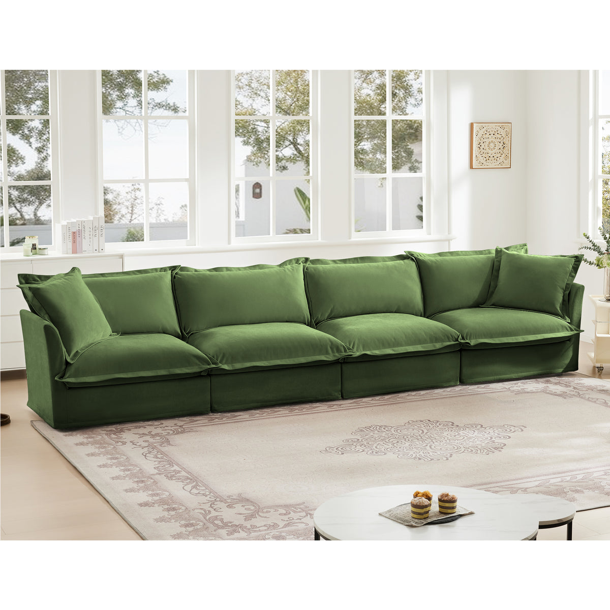 Slipcovered Long Sofa - 4 Seater