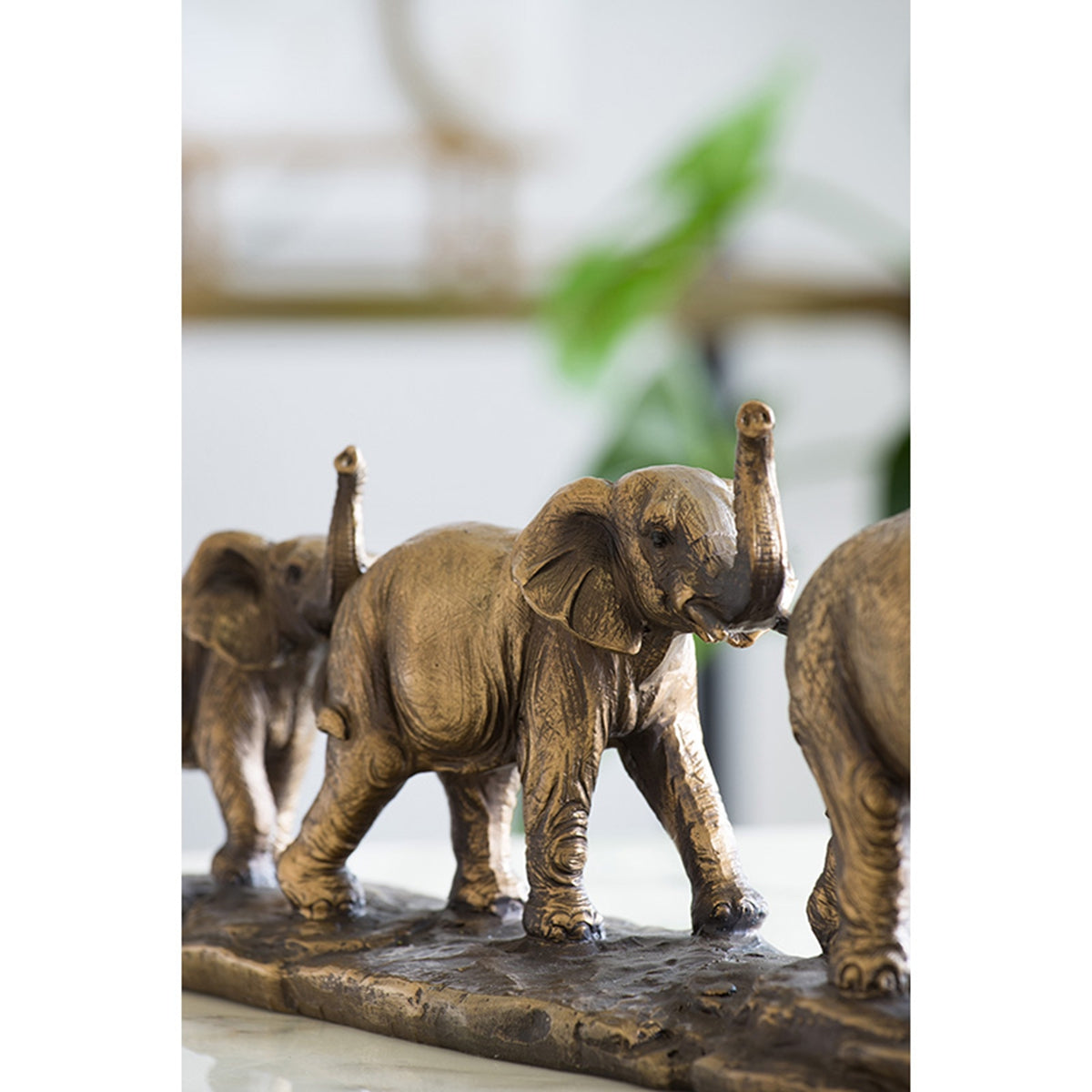 17.9" Elephant Family Statue