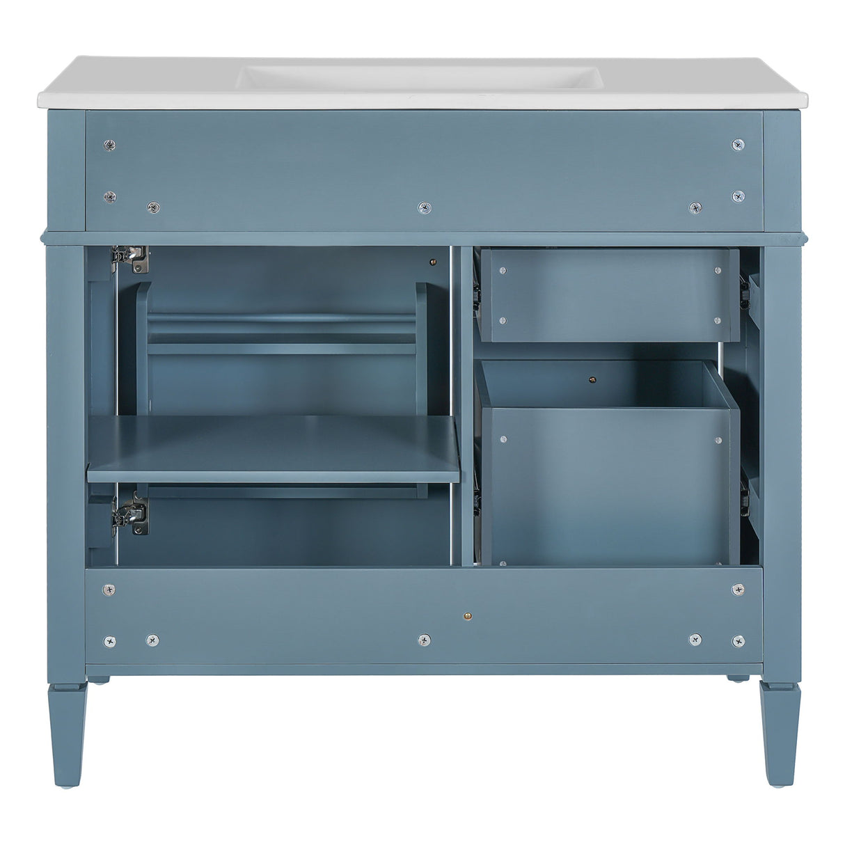 Bathroom Vanity With Top Sink, 2 Drawers And Tip Out Drawer