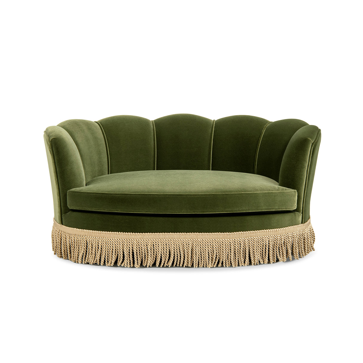 Clara 34.5" Scalloped Pet Sofa Bed - Medium, Olive