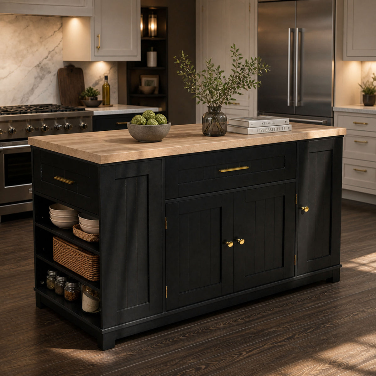 52" Kitchen Island Cabinet with Storage