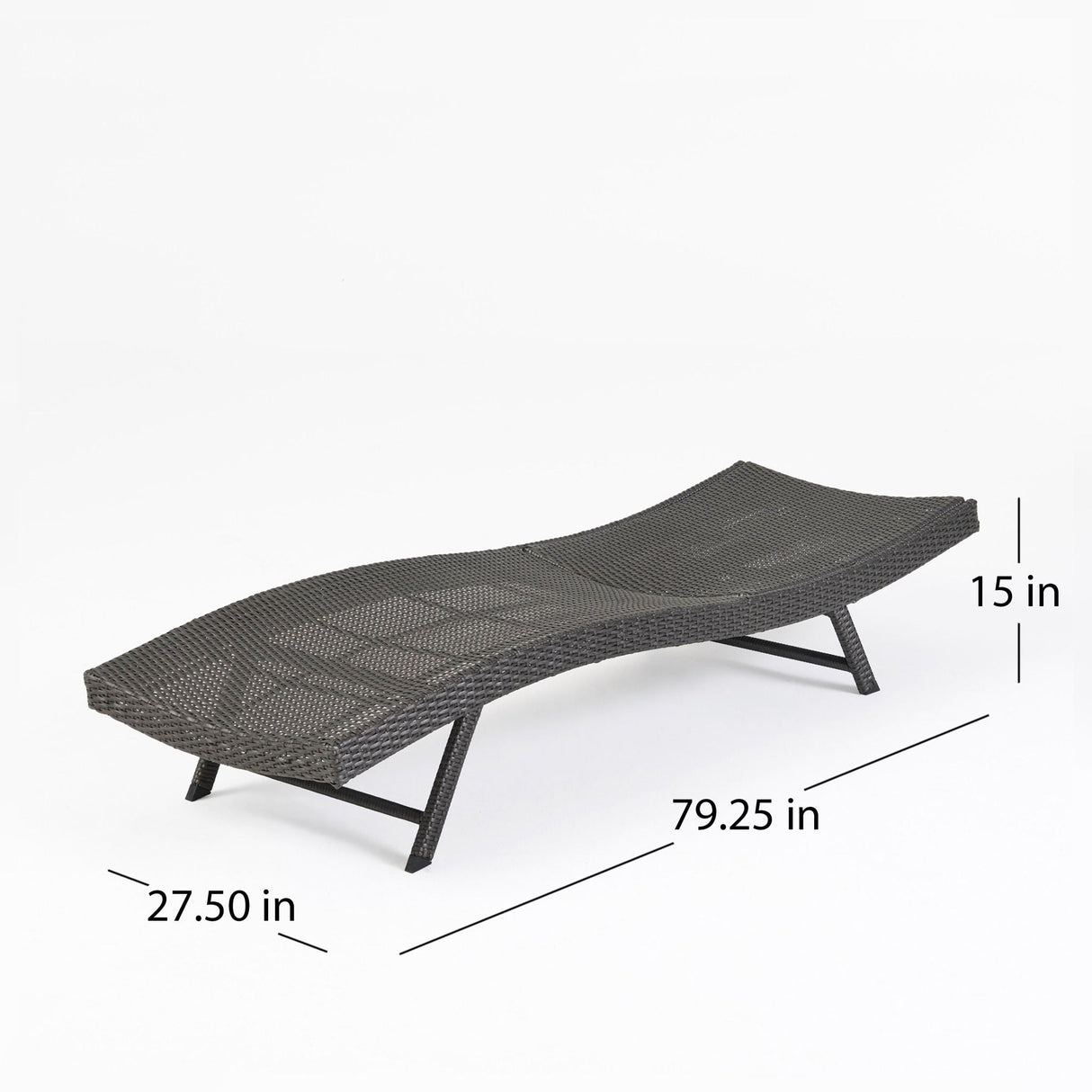 Wicker Chaise With Adjustable Reclining Seats (Set of 2) - Gray - Best Buy Furniture