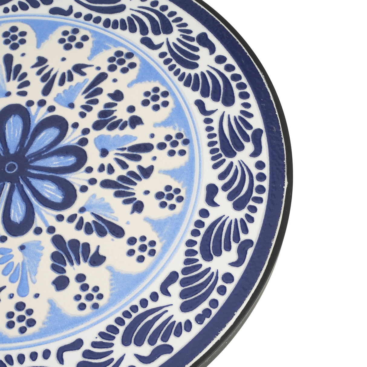 Patio Side Table, Blue+Black