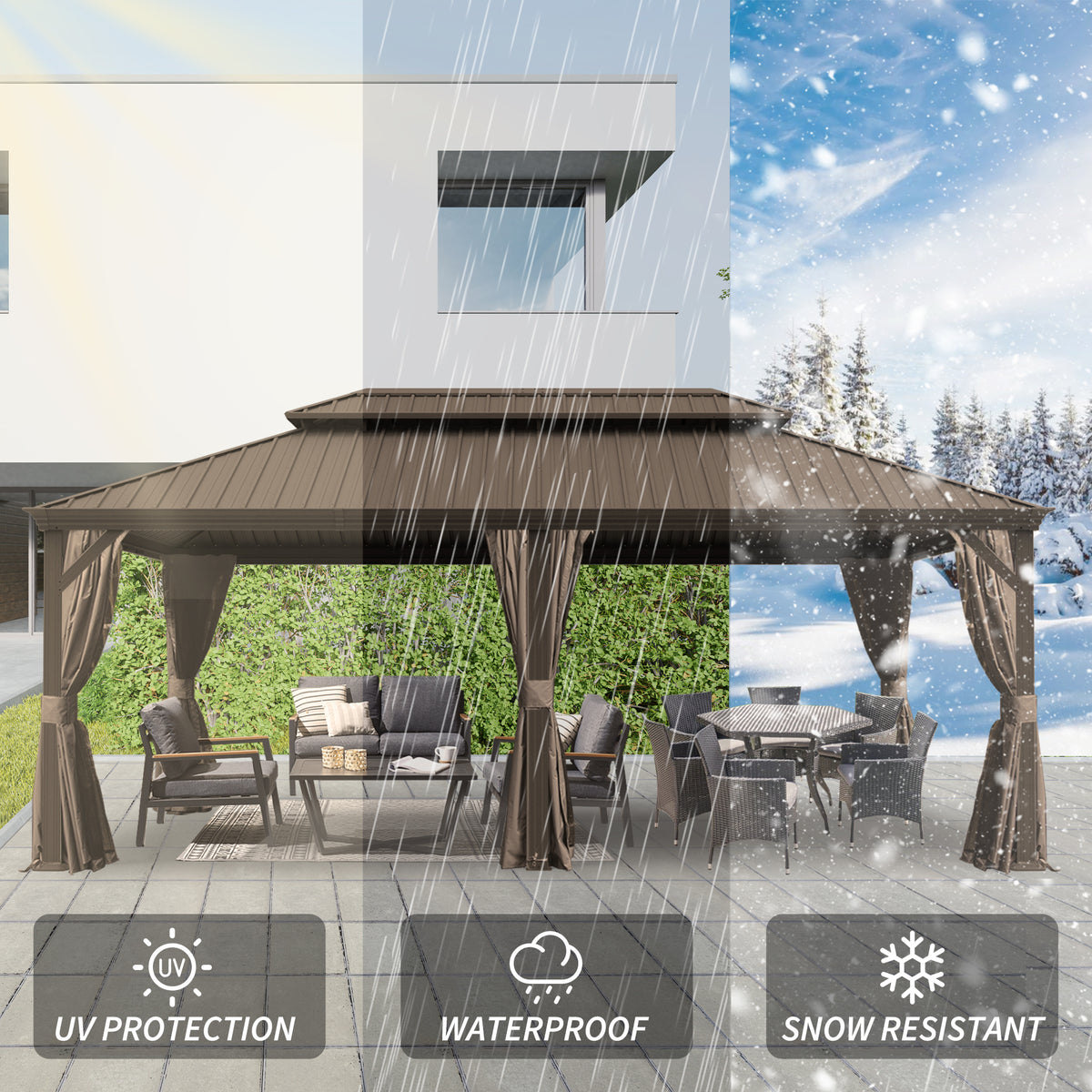 14' X 20' Hardtop Gazebo with Upgraded Features