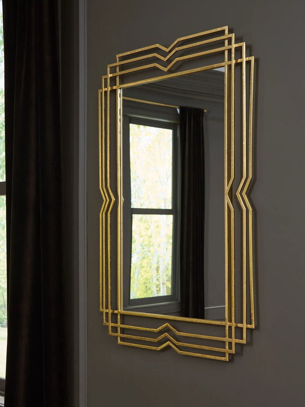 Claybrook - Accent Mirror - Gold Finish - Best Buy Furniture