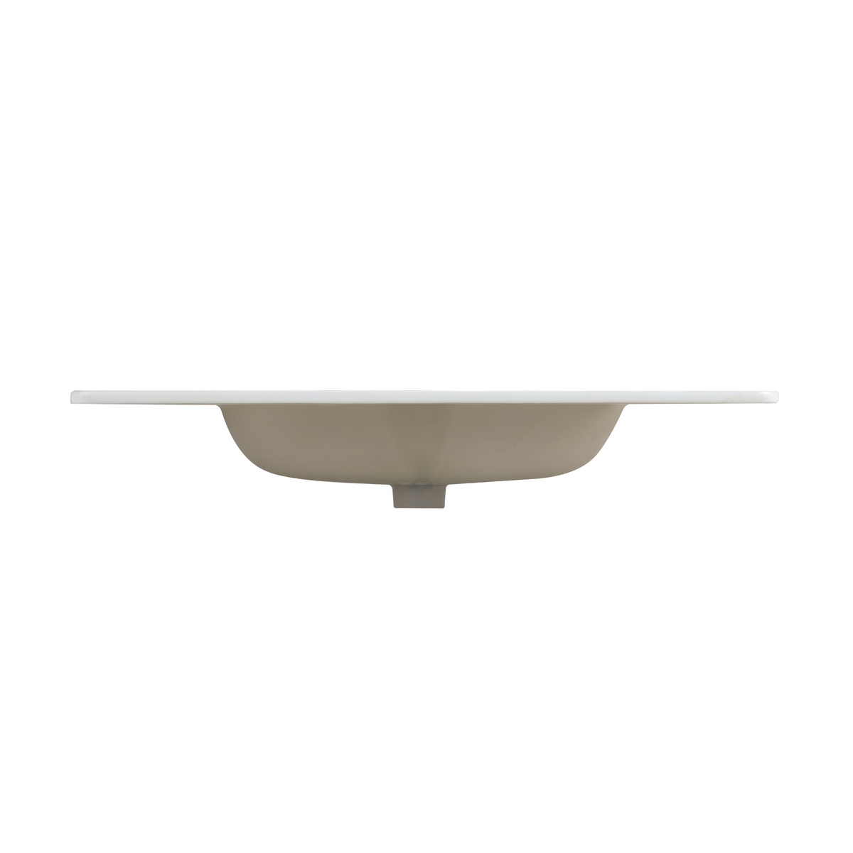 Integrated Carrara White Ceramic Bathroom Sink, 35.85-Inch