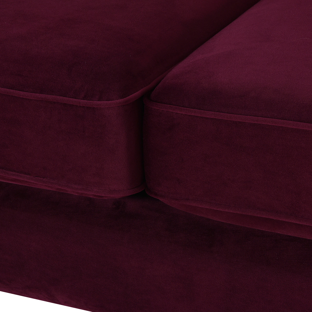Jack 84" Modern Tuxedo Tufted Sofa, Burgundy Velvet