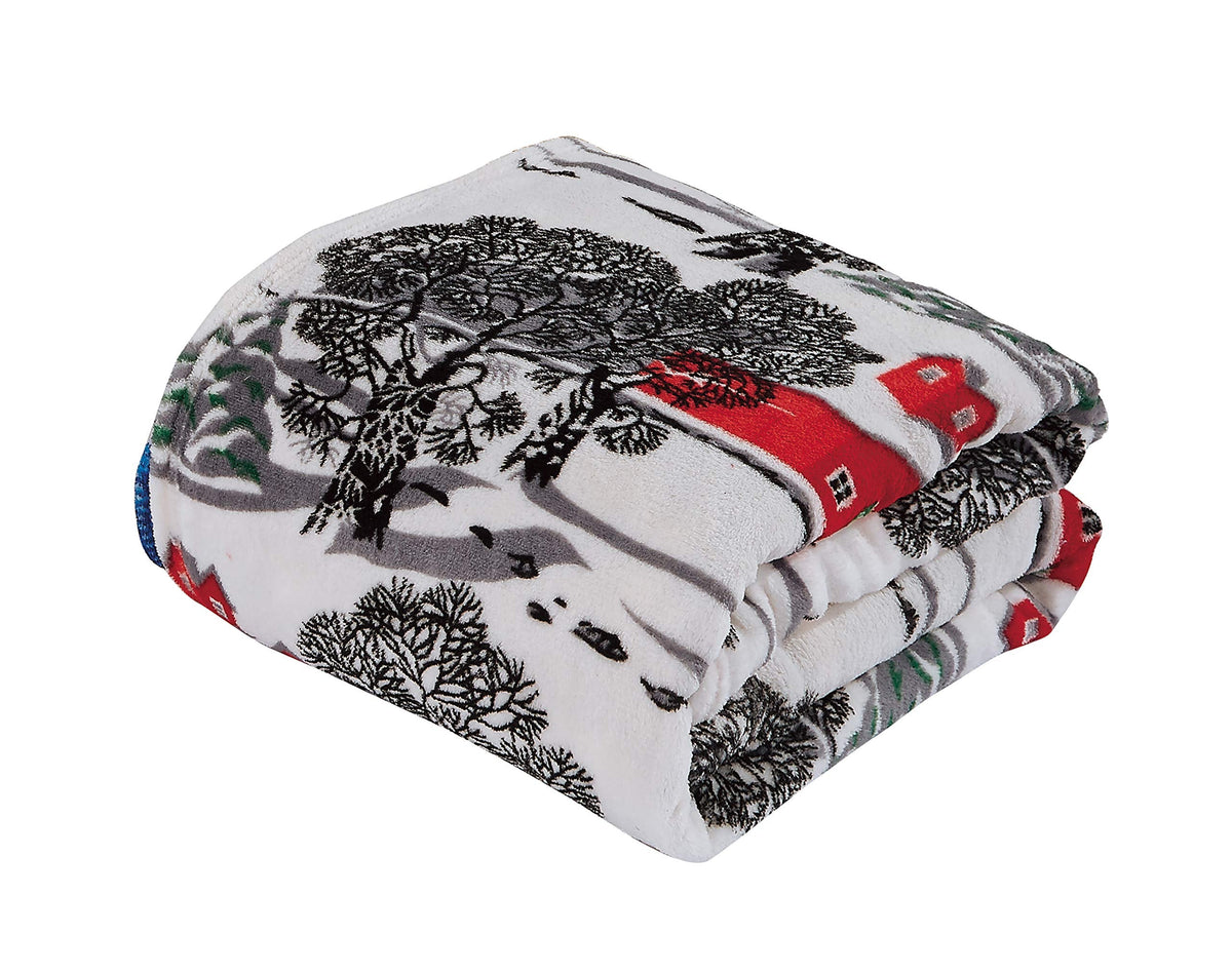 Decor&More Festive Holiday Microplush Throw Blanket (50" x 60") - Forest Friends