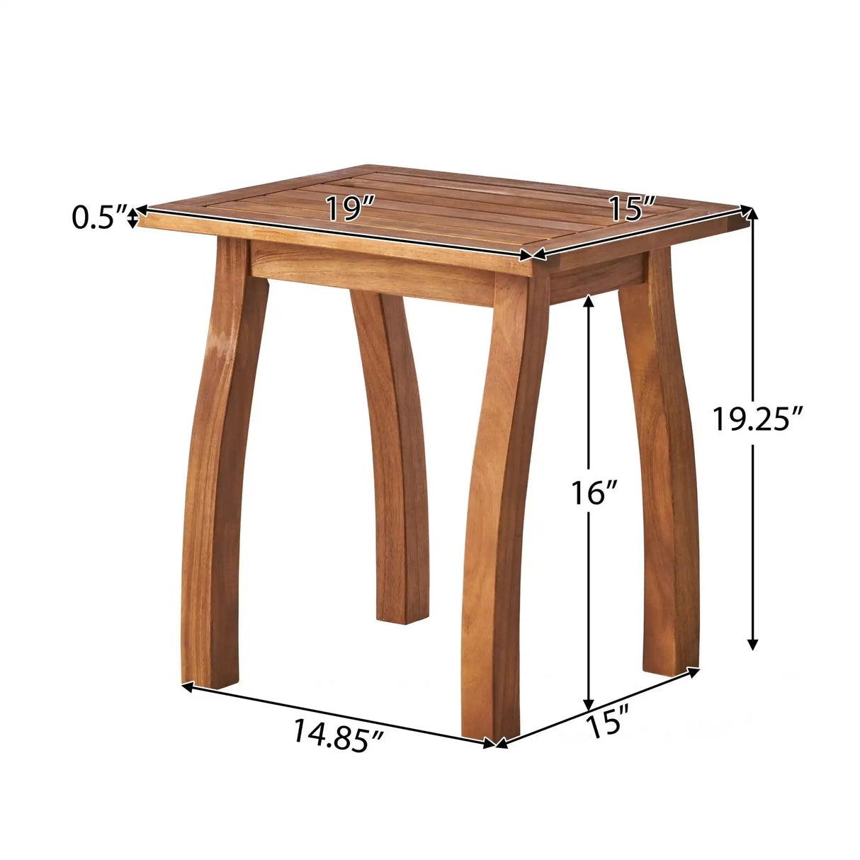 Kinesis - Outdoor Side Table With Slatted Top And Wood Frame - Best Buy Furniture