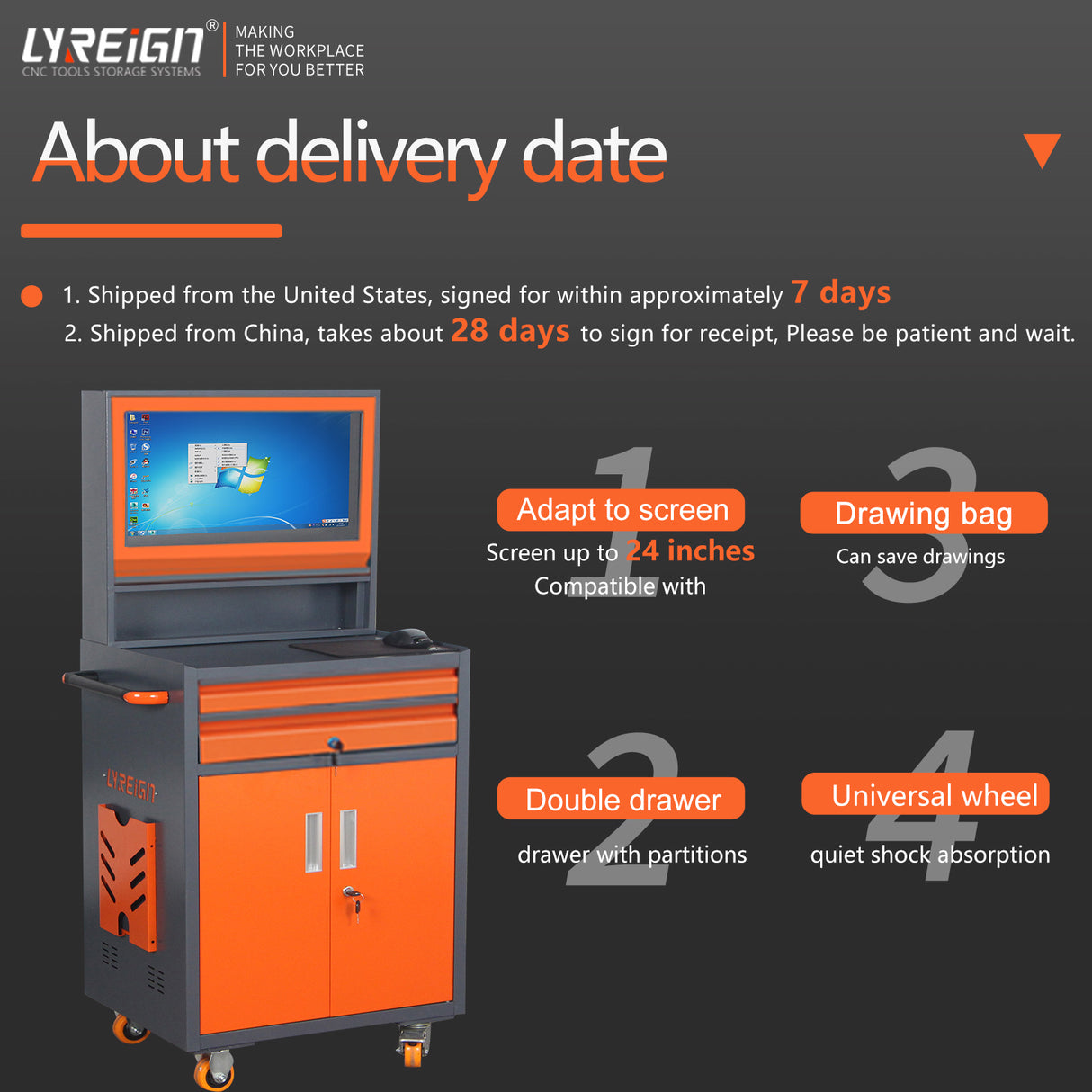 24-inch Mobile Computer Cabinet