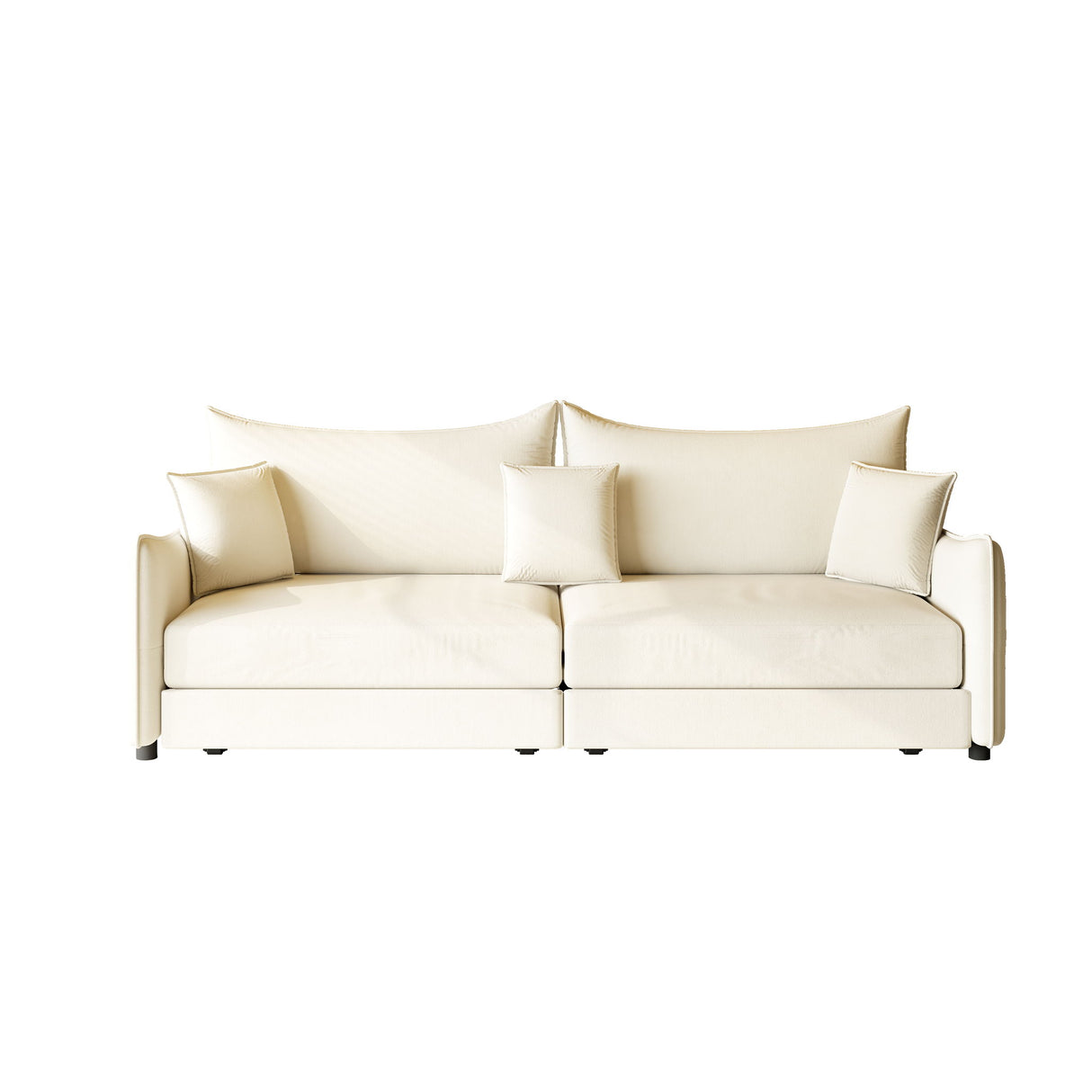 King Pull Out Sofa Bed, 3-In-1 Convertible Bed With 3 Pillows