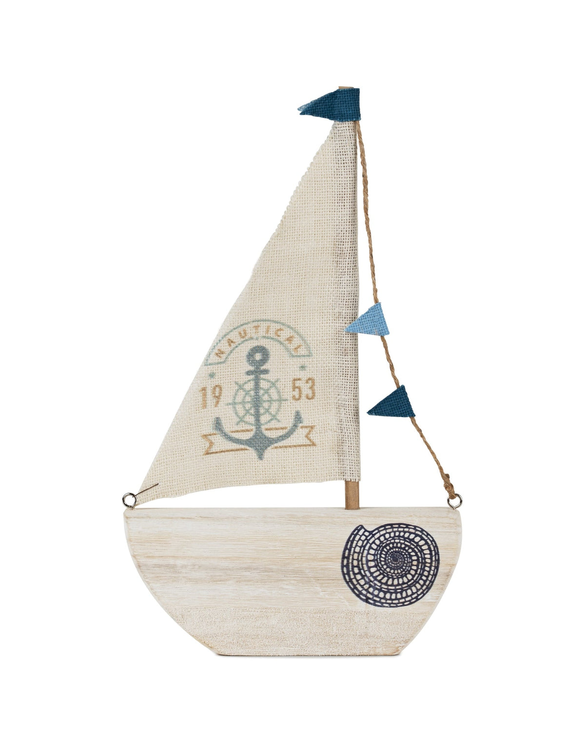 Wood sailboat wall decor 16.5"h