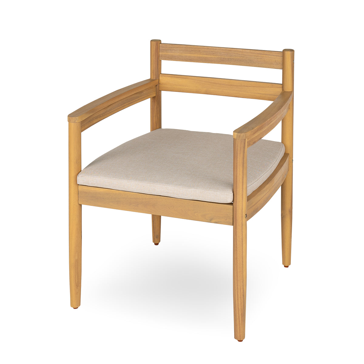 Outdoor Acacia Dining Armchair with Cushions, Set of 2