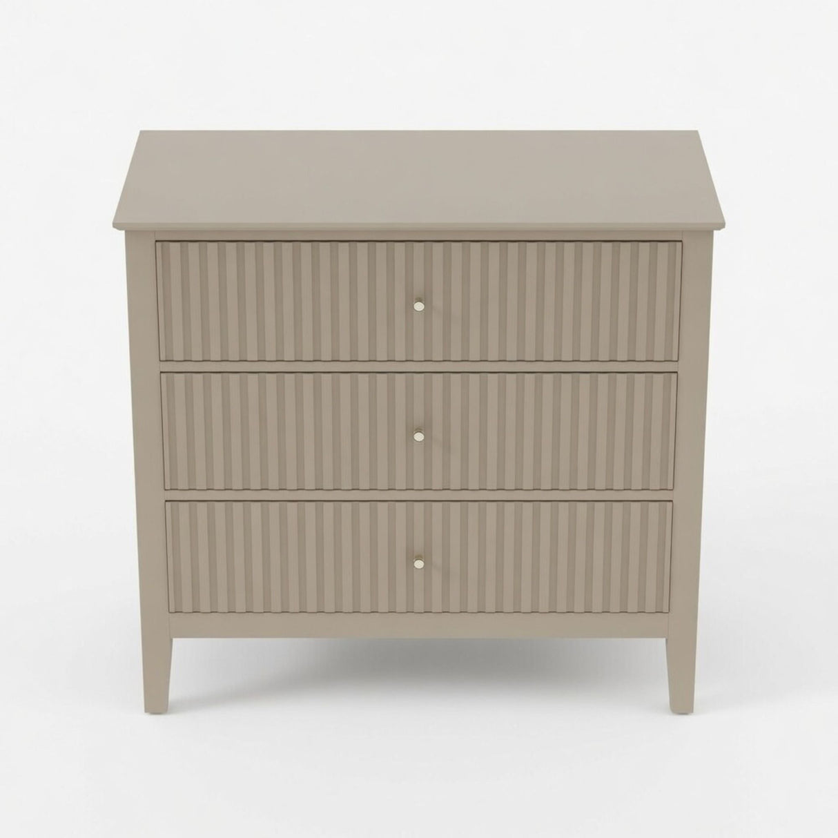 Fluted 3 Drawer Nightstand With Soft Close Slides