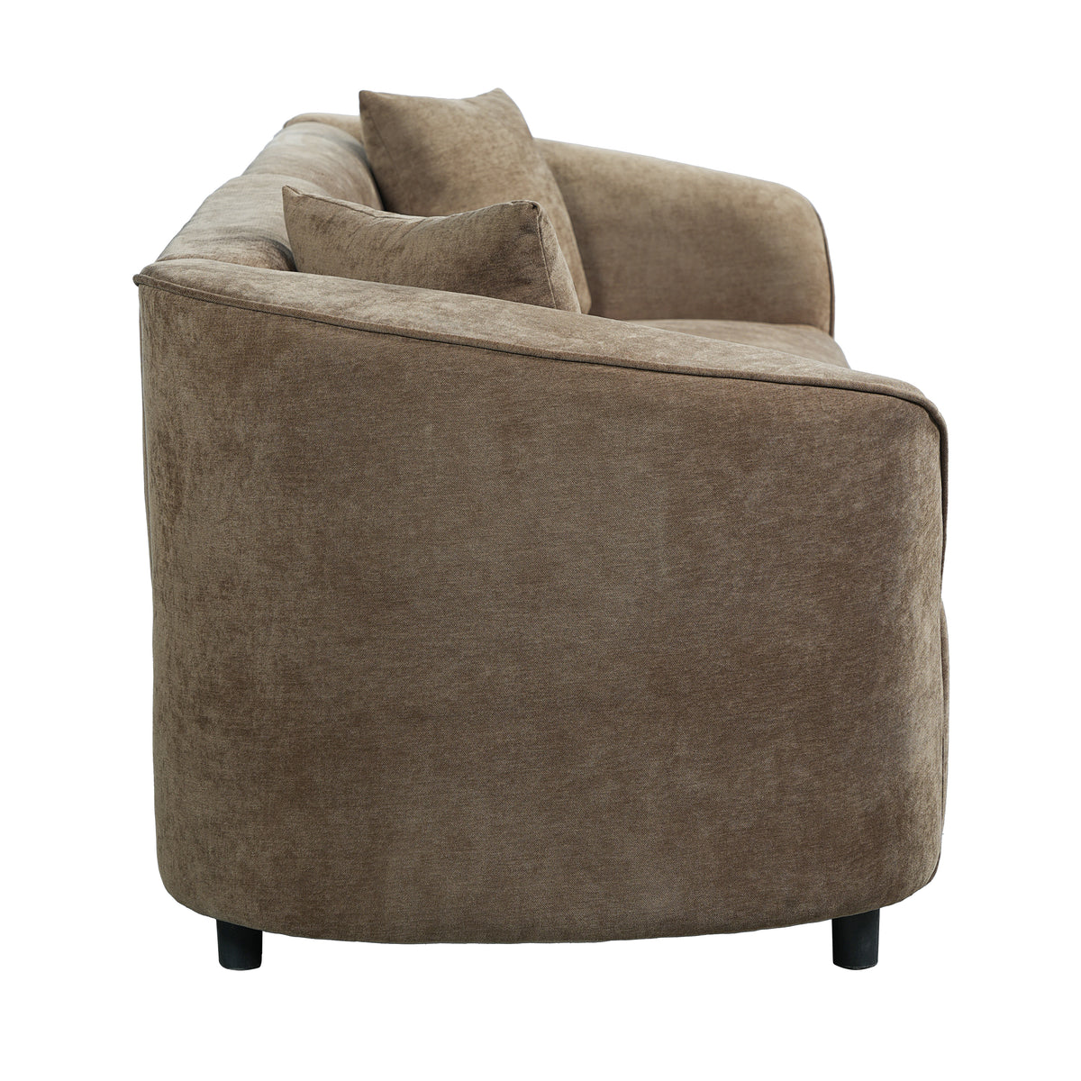 87" Curved Contemporary Sofa in Brown