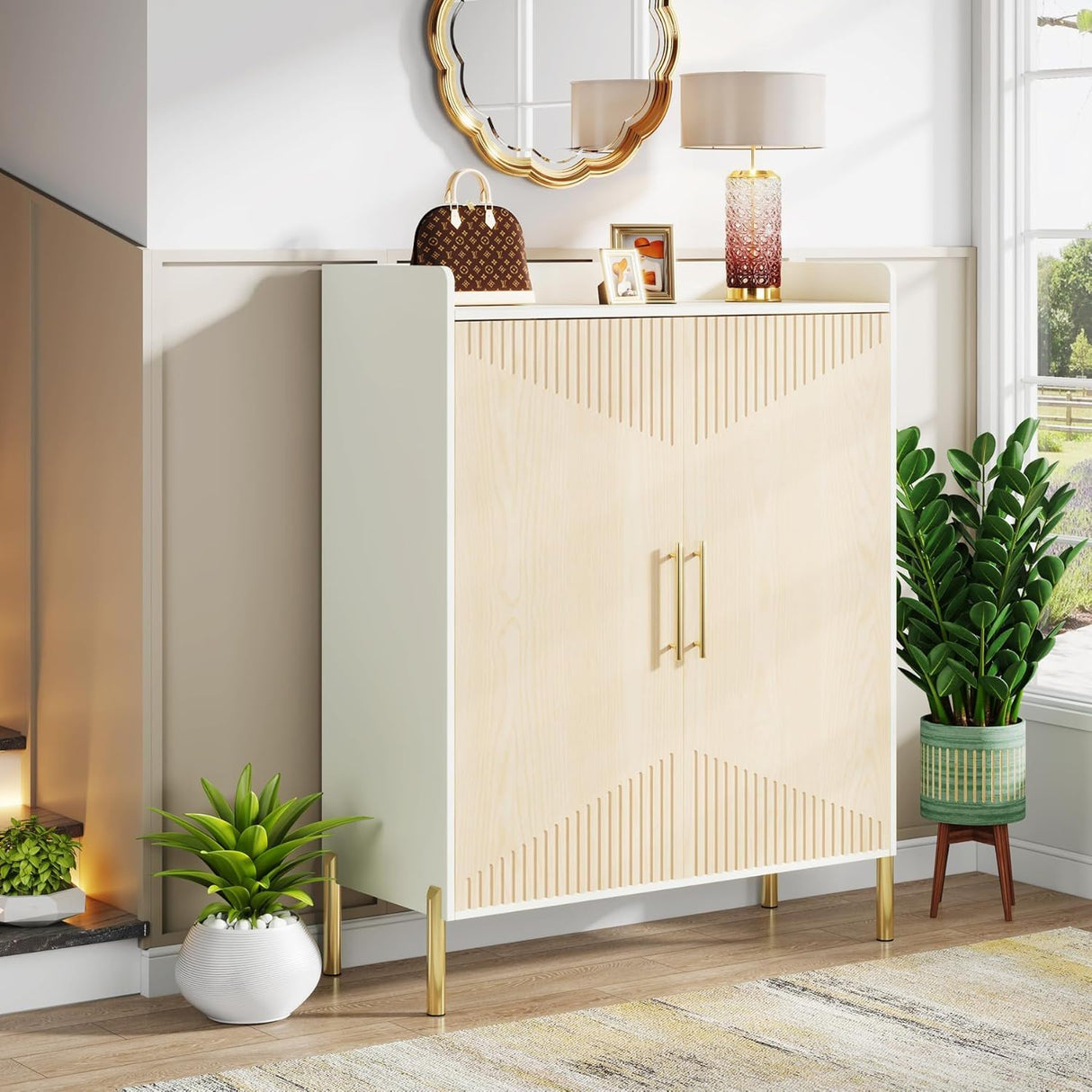 6 Tier Entryway Shoe Cabinet With Doors