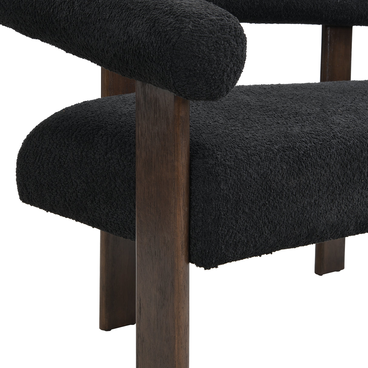 Round Armrest Loveseat (Black + Brown)