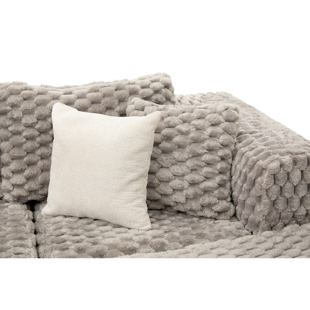 Modular Sectional Sofa, Boneless Couch With 2 Movable Ottomans