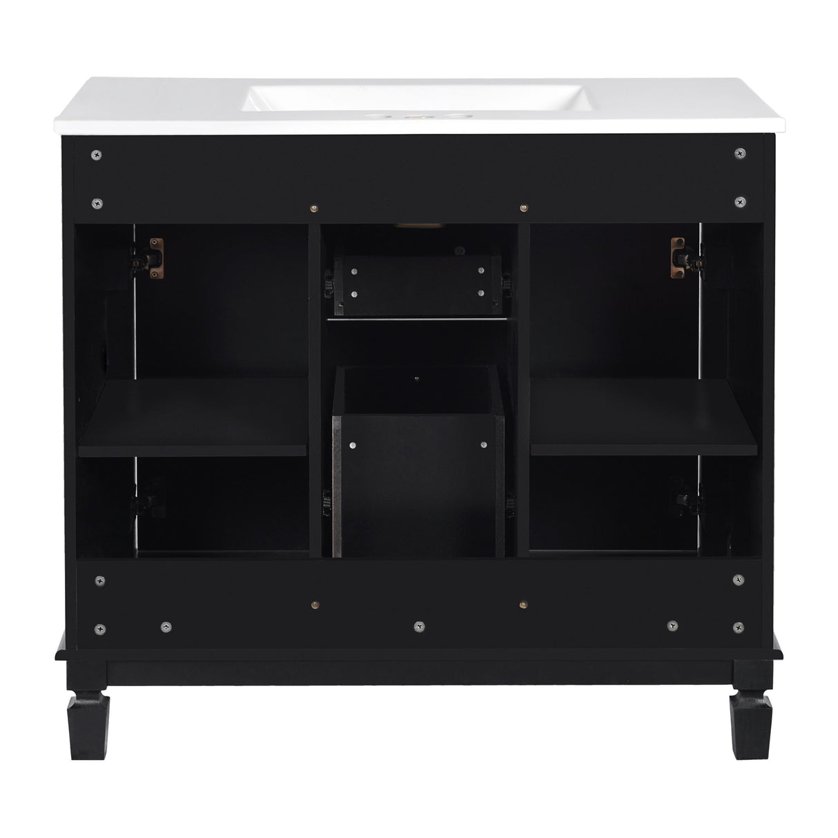 Bathroom Vanity With Top Sink, Basin On Cabinet With 2 Soft Closing Doors And 2 Drawers