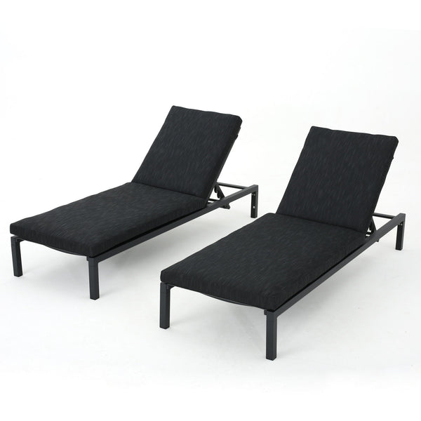 Modern Chaise Lounge With Water Resistant Fabric Cushions