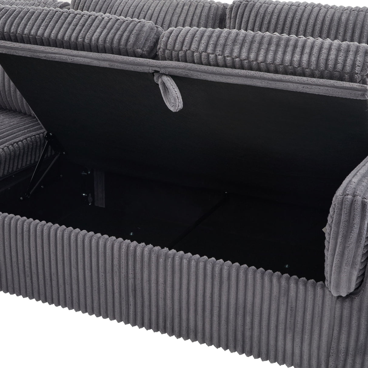 Convertible U-Shaped Sectional Sofa Bed With USB Ports And Storage